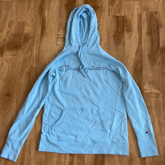 Light Blue Champion Hoodie - Picture 1 of 3